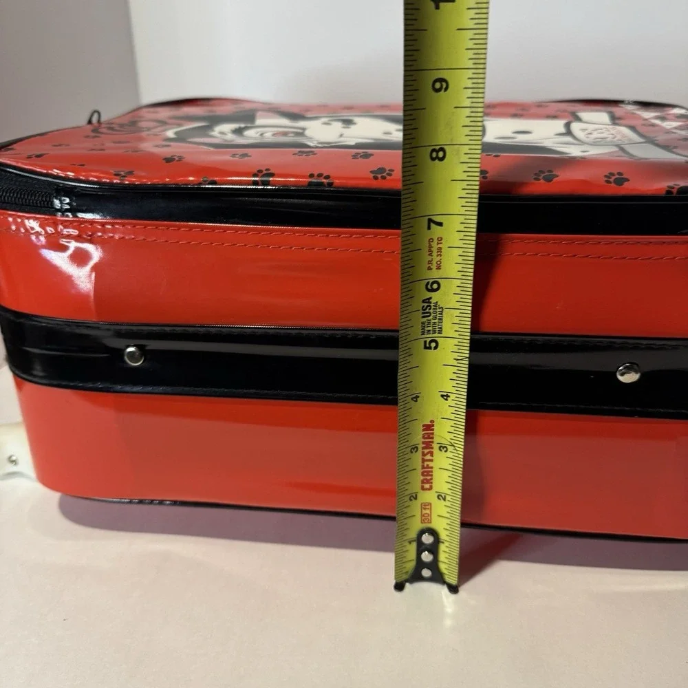 Vintage Disney 101 Dalmatians Rolling Suitcase Bone Shaped Handle 1990s Luggage